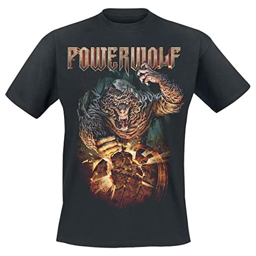 Powerwolf my will be done uomo t-shirt nero l 100% cotone regular