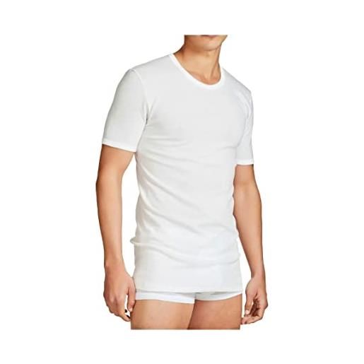 Liabel maglietta intima uomo lana cotone, 80% lana 2-3-6 pezzi girocollo maglia intima uomo termica art 1851 (m, 3 pezzi bianco lana)