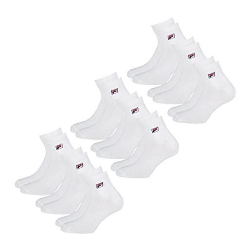 Fila 9 paia calze fitness unisex uomo donna art f9303, bianco 43/46