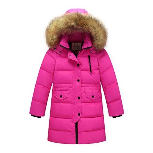 MEYOCEYO piumino bambini invernale unisex cappotto mantieni caldo giacca antivento parka con cappuccio giubbotti snowsuit bianco 140