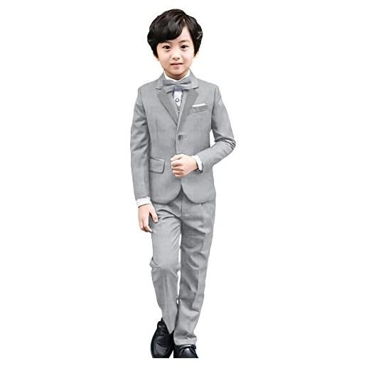 LOLANTA vestito da cerimonia nuziale della festa nuziale della giacca della giacca da smoking dei bambini del blazer dei ragazzi (11-12 anni, grigio, tag 160)