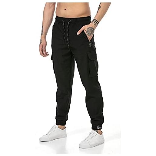 Redbridge pantalone da tuta uomo joggers sweat-pants basic cotone nero xl