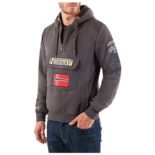 Geographical Norway gymclass men - felpa lunghe con cappuccio uomo - incappucciati shirt resistenza uomo - grandi maniche caldo pullover uomini casual (senape xl)