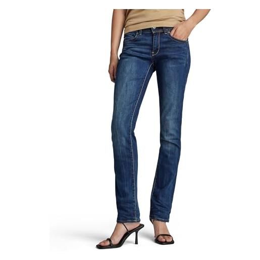 G-STAR RAW women's midge saddle straight jeans, blu (dk aged d02153-6553-89), 33w / 32l