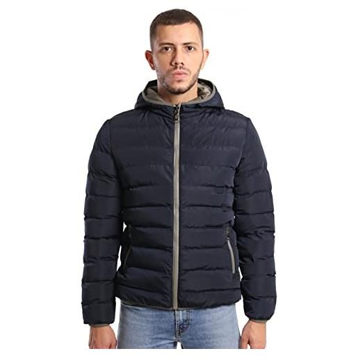 TONY BACKER giubbotto jacket giacca uomo invernale con cappuccio, giubbino giacchetto uomo giubbini giubbotti invernali caldo antivento (xxxl, blu)