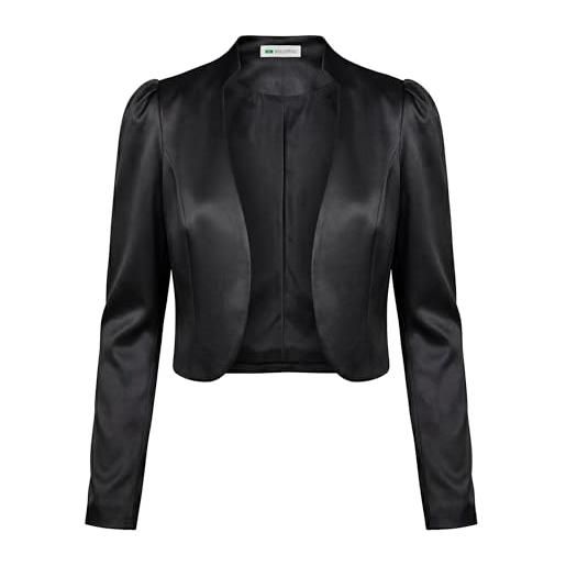 Bolerose formale raso a maniche lunghe bolero giacca (nero, xl)