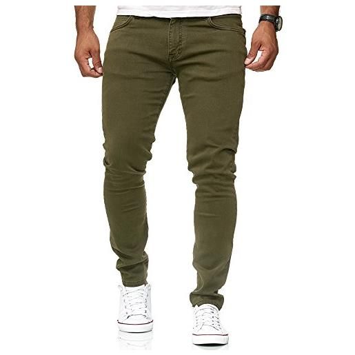 Redbridge jeans uomo slim fit pantaloni cotone vasta gamma di colori casual stretch verde w32 l32