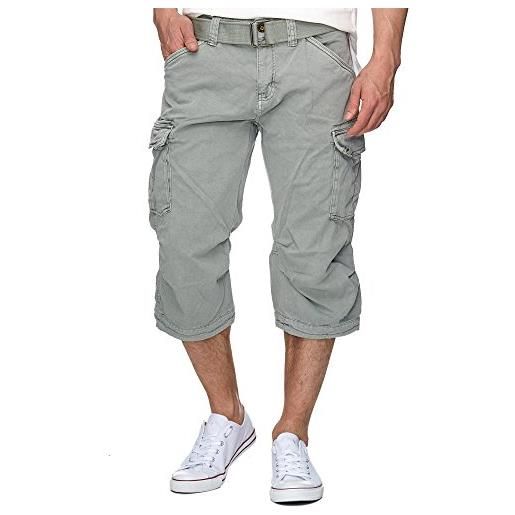 Indicode uomini nicolas check cargo shorts | pantaloncini cargo 3/4 inclusa cintura amber xl