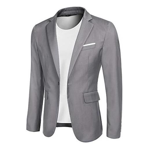 MAXMODA coofandy - blazer, giacca slim fit jacket con tasca frontale, sportiva, colore: blu nay, taglia: l, blu navy, l
