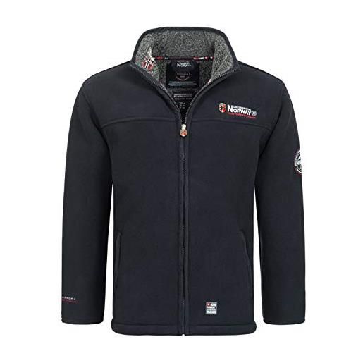 Geographical Norway ubolt men - uomo warm thick fleece zip - uomo warm winter sweatshirt jacket soft - felpa a maniche lunghe foderata - ideale autunno inverno (marino m)