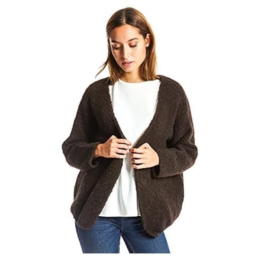 ETERKNITY - cardigan corto per donna in misto lana morbida, marrone, s