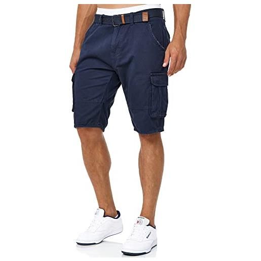 Indicode uomini monroe cargo shorts | bermuda pantaloncini cargo inclusa cintura in cotone amber m
