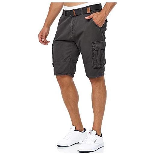 Indicode uomini monroe cargo shorts | bermuda pantaloncini cargo inclusa cintura in cotone navy 3xl