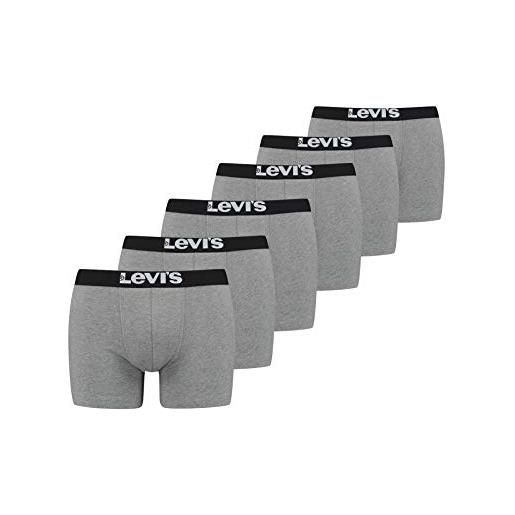 Levi's boxer da uomo solid basic (confezione da 6) shorts, blu, m
