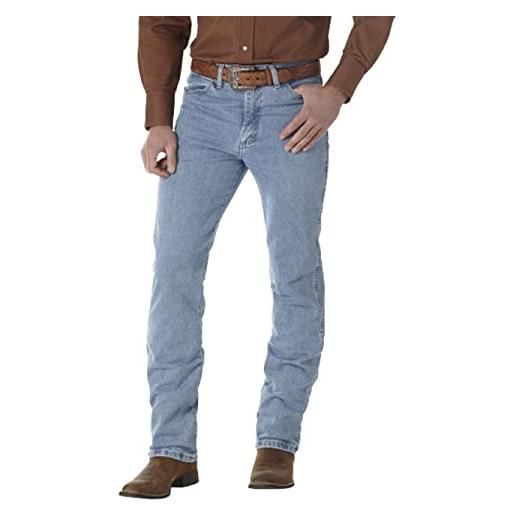 Wrangler - jeans da uomo stile cowboy, modello slim fit gold buckle bleach 34w x 36l (us taglia)