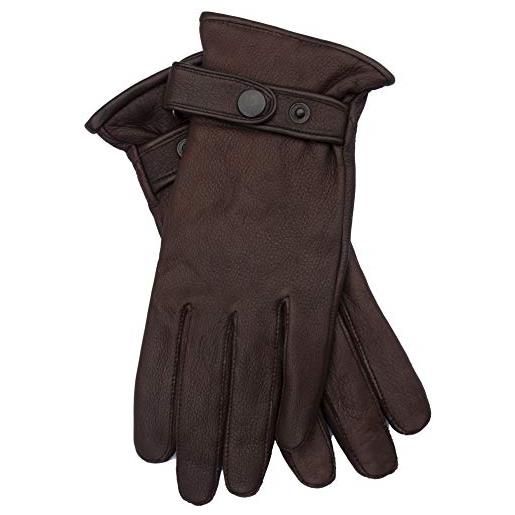 EEM Fashion eem guanti da uomo in pelle, pregiata pelle di cervo, morbida fodera in cashmere e lana;Marrone xxl