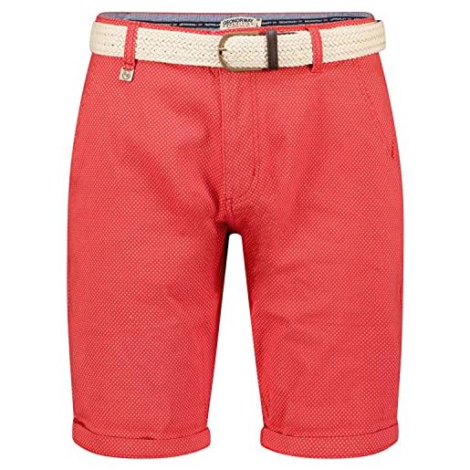 Geographical Norway geo norway podex men -short/bermuda uomo - pantaloni cargo in cotone, abbigliamento maschio/uomo per l'estate - pantaloncini e bermuda, rosso, m
