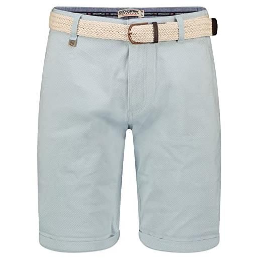 Geographical Norway geo norway podex men -short/bermuda uomo - pantaloni cargo in cotone, abbigliamento maschio/uomo per l'estate - pantaloncini e bermuda, azzurro, l
