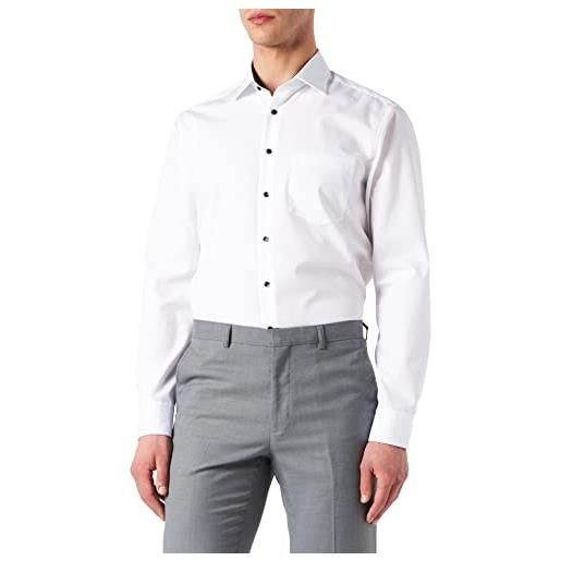 Seidensticker business hemd regular camicia formale, nero (schwarz 39), 45 uomo