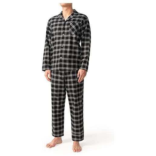 DAVID ARCHY - set pigiama da uomo, con pantaloni da casa, abbigliamento da casa da uomo, traspirante e confortevole, blu/verde. , l
