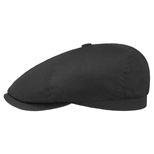 Stetson coppola cotton twill donna/uomo - cap cappello piatto con visiera, fodera primavera/estate - l (58-59 cm) nero