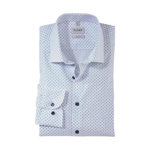 Olymp uomo camicia business a maniche lunghe level five, body fit, royal kent, weiß 00,37