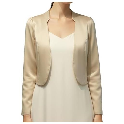 BlackButterfly formale raso a maniche lunghe bolero giacca (argento, s)