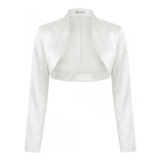 Bolerose formale raso a maniche lunghe bolero (argento, 4xl)