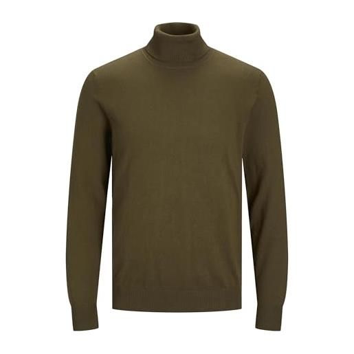 JACK & JONES jjeemil knit roll neck noos dolcevita, avorio (oatmeal detail: melange), l uomo