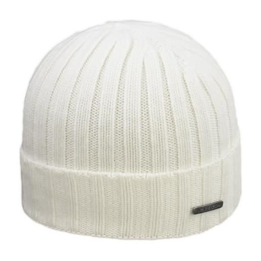 Melegari berretto cuffia beanie trento | 100% cashmere | made in italy | unisex (bianco)