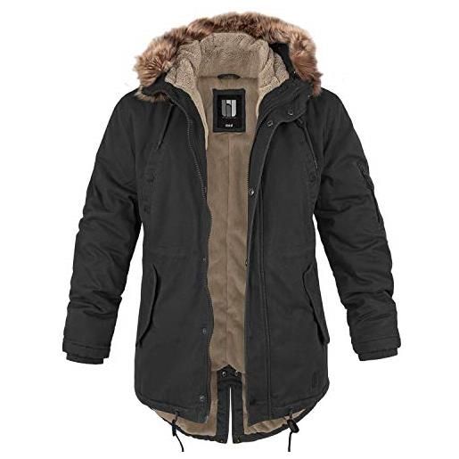 bw-online-shop giacca parka invernale da uomo con fodera, marrone chiaro, l