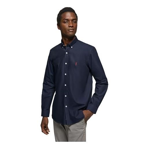 Polo Club camicia oxford uomo con logo ricamato 100% cotone, sky blue -s