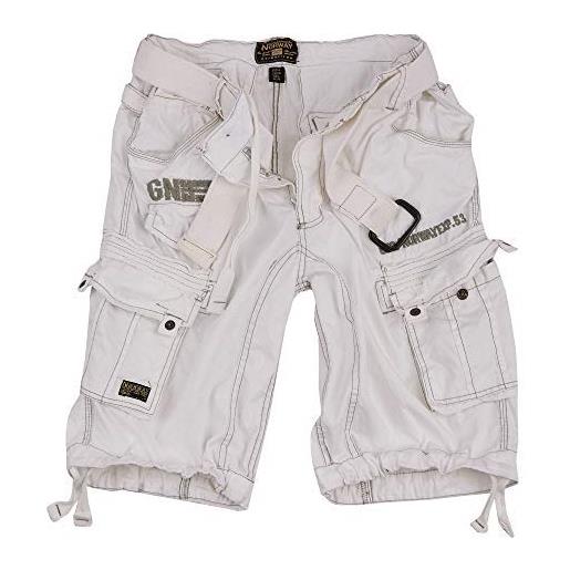 Geographical Norway cargo pantaloncini pantaloni corti bermuda con cintura breve hunter in bundle con ud bandana - bianco, m