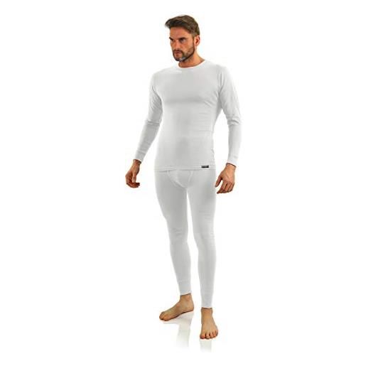 sesto senso biancheria intima uomo cotone set termica funzionale maglia maniche lunghe pantaloni lunghi (m, grafite)