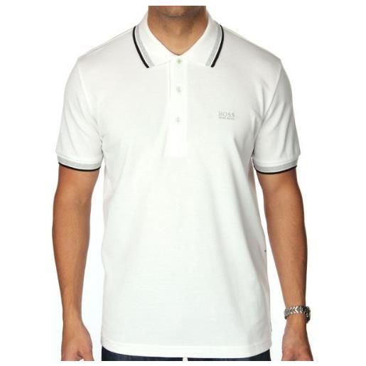 BOSS paddy curved, polo moderno, uomo, bianco (white 100), l