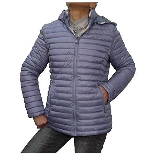 Fantasy giacca piumino leggera ecologica 100 grammi trapuntino foderata taglie grandi mezza stagione donna ragazza (56, verde tiffany)
