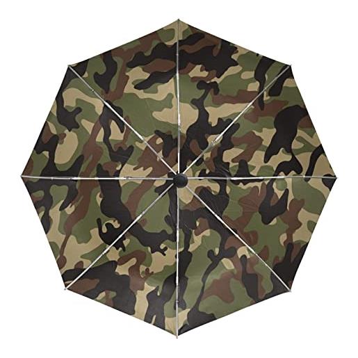Sawhonn verde militare mimetico nero ombrello automatico pieghevole portatile ombrelli antivento da viaggio per uomini donn