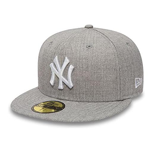 New Era mlb league basic 59fifty snapback york yankees, cap unisex-adulto, gray white, 8 (63.5 cm)