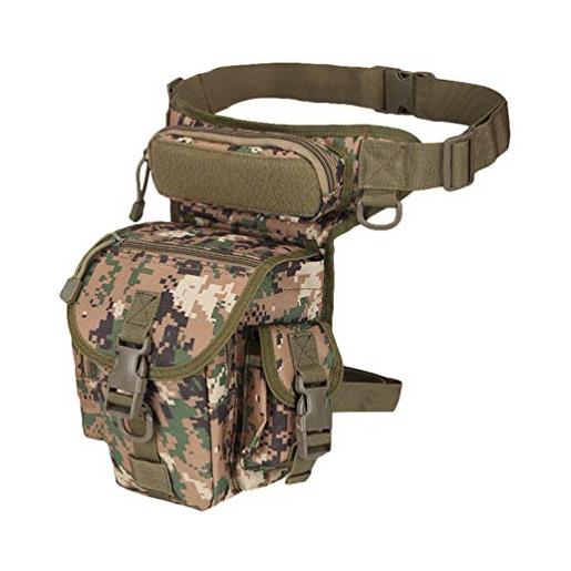 Ketamyy marsupio cosciale tattico militare molle borsa da cintura multifunzione impermeabili fotocamera borsa degli attrezzi borsa da gamba per uomo moto bici montagna campeggio giungla digitale