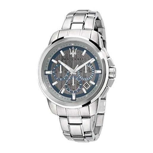 Maserati orologio da uomo, collezione successo, movimento al quarzo, cronografo, in acciaio - r8873621006