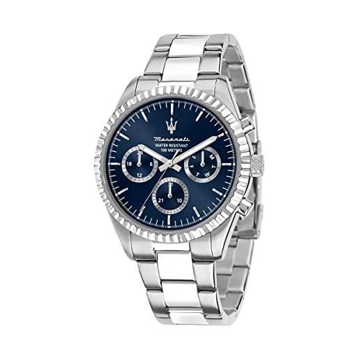 Maserati orologio da uomo, collezione competizione, in acciaio, con cinturino in acciaio inossidabile - r8853100022