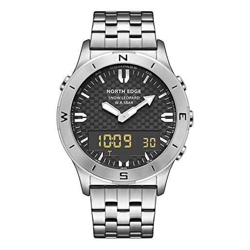 TPWEWRX orologi da uomo 50m orologio da polso da pilota impermeabile in acciaio inossidabile orologi digitali analogici orologi automatici da uomo orologio da uomo d'affari da uomo
