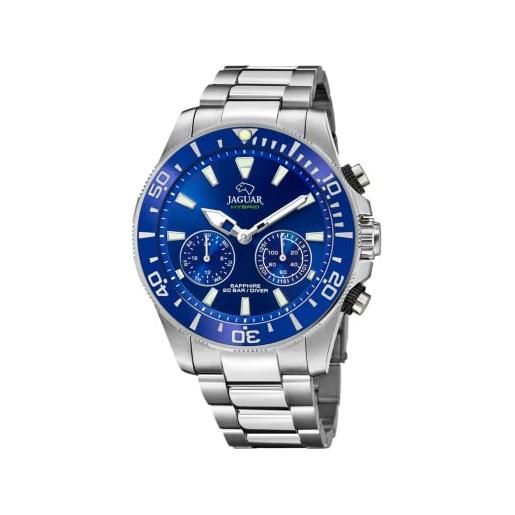 JAGUAR j888/1 orologio da uomo della collezione connected, cassa da 45,7 mm, blu con cinturino in acciaio