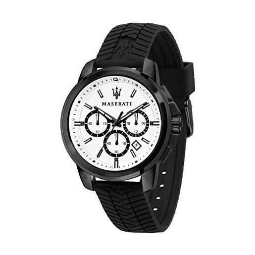 Maserati orologio da uomo, collezione successo, in acciaio, silicone, con cinturino in silicone - r8871621010