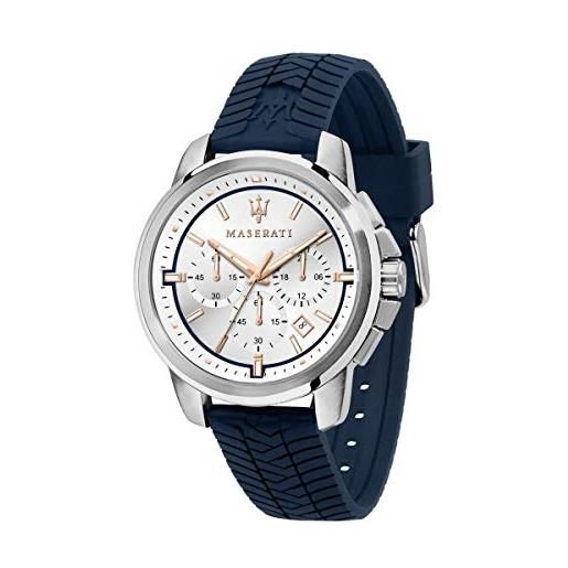 Maserati orologio da uomo, collezione successo, in acciaio, silicone, con cinturino in silicone - r8871621013
