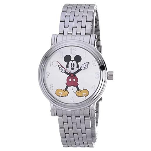 Disney women's mickey analog-quartz watch with stainless-steel strap, silver, 17.9 (model: wds000684)