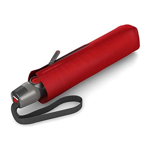 Knirps - ombrello tascabile t. 200 duomatic solids - a scomparsa automatica - pieghevole - resistente alle intemperie - antivento - rosso