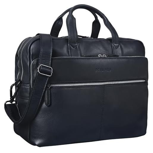 STILORD 'william' borsa ventiquattrore uomo in pelle porta pc portatile borsa da lavoro ufficio business portadocumenti borsa da insegnante professore, colore: nero