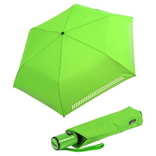 iX-brella mini ombrellone per bambini safety reflex extra leggero, verde fluo automatico, 95 cm - automatik