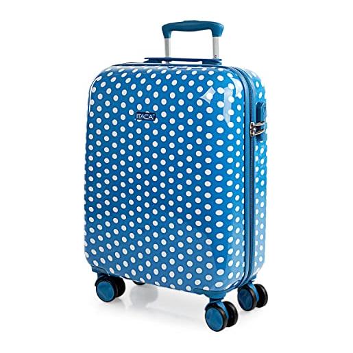 ITACA - trolley valigia bambino da viaggio, bagaglio a mano 55x40x20, per bambini e bambine. Trolley bambino da viaggio 702450, blu